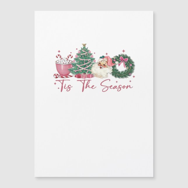 Tis The Season Frohe Weihnachten Cute Xmas Kaffee  Magnetkarte (Vorderseite)