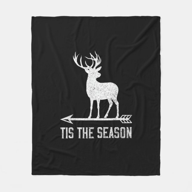 Tis The Season Funny Deer Hunting Fleecedecke (Vorderseite)