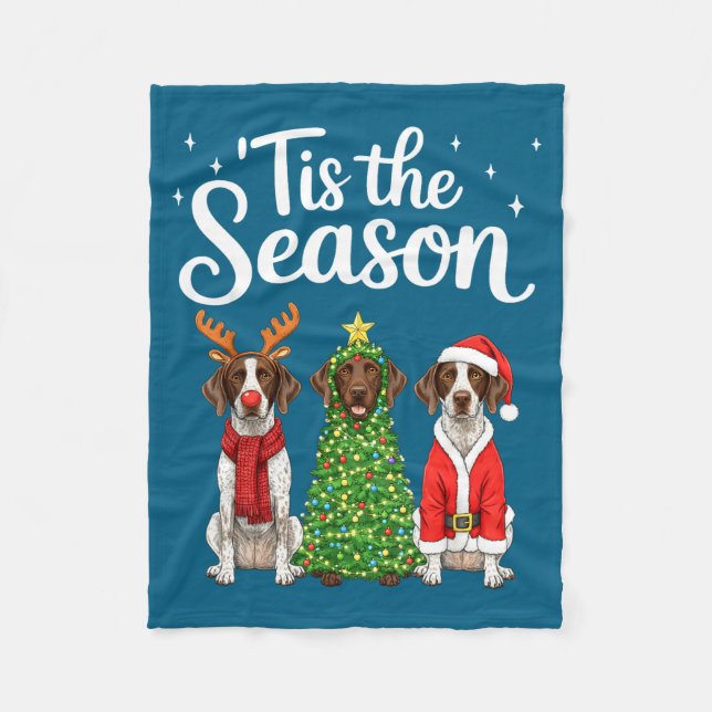 Tis The Season German Shorthaired Inter Christmas  Fleecedecke (Vorderseite)