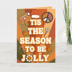 Tis The Season Groovy Inside Foto Feiertagskarte