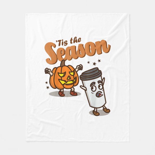 Tis The Season Hate Pumpkin Spice Latte Halloween  Fleecedecke (Vorderseite)