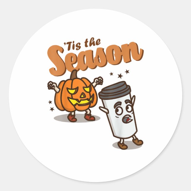 Tis The Season Hate Pumpkin Spice Latte Halloween  Runder Aufkleber (Vorderseite)