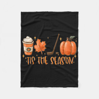 Tis The Season Hockey Latte Leaves Hello Pumpkin H Fleecedecke