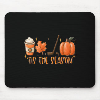 Tis The Season Hockey Latte Leaves Hello Pumpkin H Mousepad