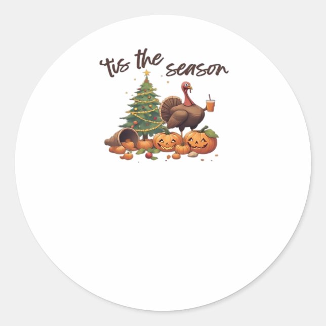 Tis The Season Holiday Mashup Runder Aufkleber (Vorderseite)