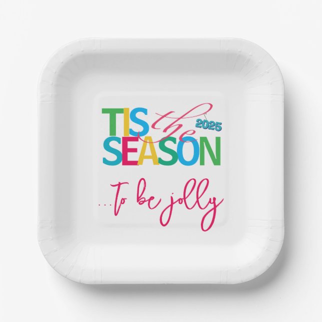 Tis the Season Holiday Paper Plates Pappteller (Vorderseite)
