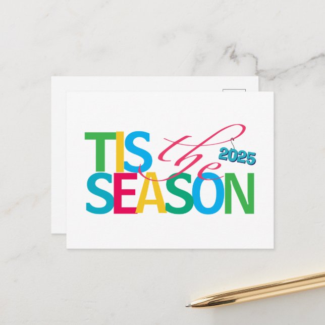 Tis the Season Holiday Postcard Postkarte (Vorderseite/Rückseite Beispiel)