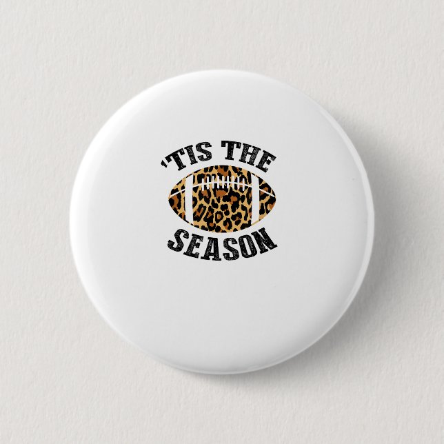 Tis The Season Leopard Football Season Game Day Button (Vorderseite)
