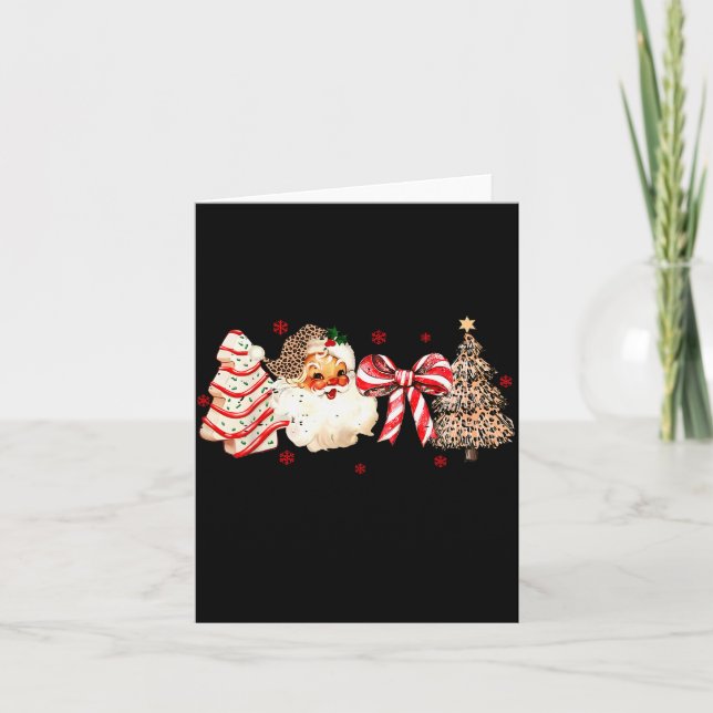 Tis The Season Leopard Tree Santa Christmas Coquet Karte (Vorderseite)