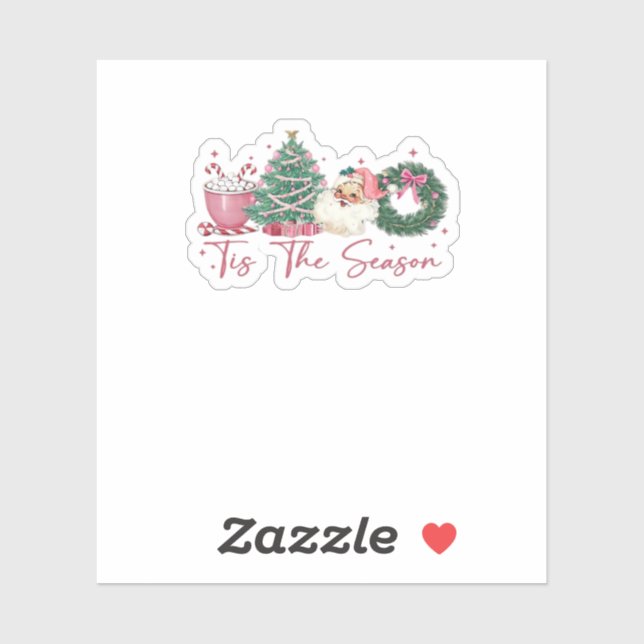 Tis The Season Merry Christmas Cute Xmas Coffee Ch Aufkleber (Blatt)