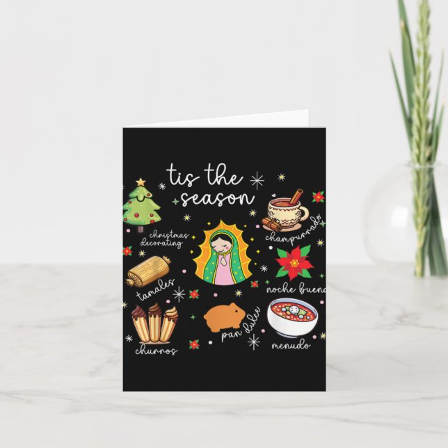 Tis The Season Mexican Christmas Feliz Navidad Xma Karte (Vorderseite)