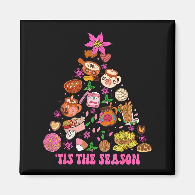 Tis The Season Mexican Christmas Tree Tamales Pan  Magnet (Vorne)