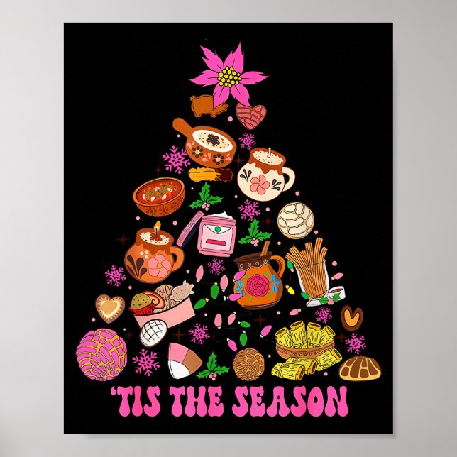 Tis The Season Mexican Christmas Tree Tamales Pan  Poster (Vorne)
