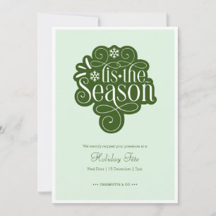 T'is the Season Mint Green Christmas Party Einladung