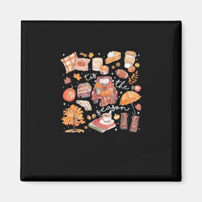 Tis The Season Pumpkin Autumn Fall Yall Leaves Tha Magnet (Vorne)