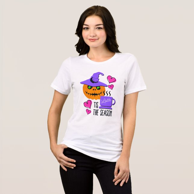 Tis the Season Pumpkin Spice Halloween T-Shirt Tri-Blend Shirt (Vorderseite voll)