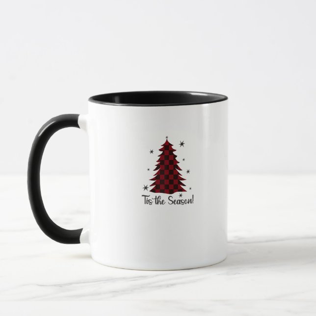 Tis The Season Red Plaid Christmas Tree Tasse (Links)