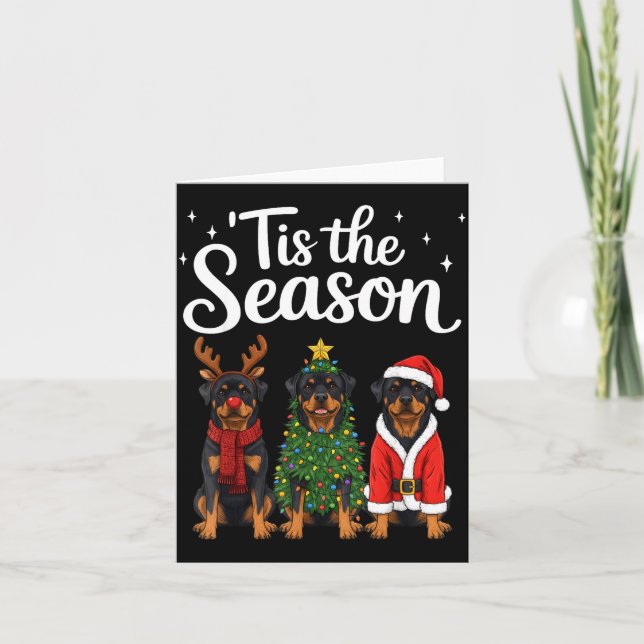 Tis The Season Rottweiler Christmas Santa Rottie D Karte (Vorderseite)