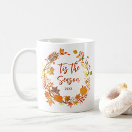 Tis The Season Rustikaler Herbst-/Herbstkranz Kaff Kaffeetasse