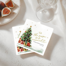 Tis the Season to be Married Bridal Shower Serviette