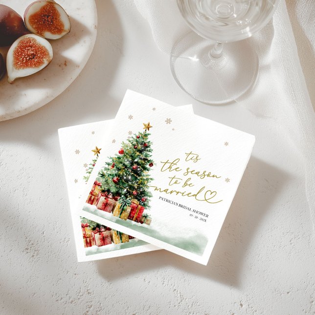 Tis the Season to be Married Bridal Shower Serviette (Von Creator hochgeladen)