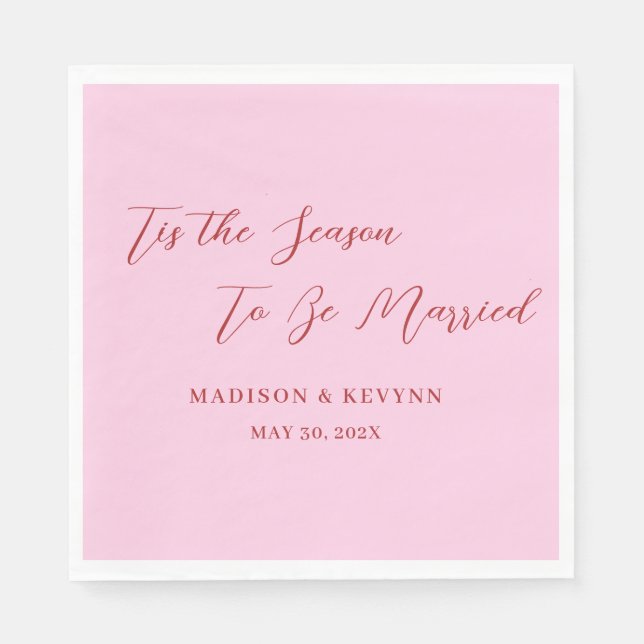 Tis the Season To Be Married | Wedding Napkins Serviette (Vorderseite)