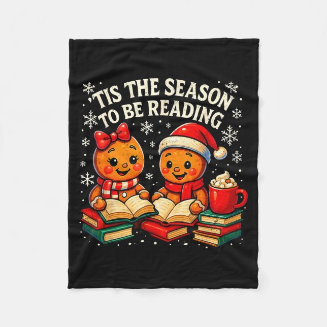 ’tis The Season To Be Reading Book Lover Design  Fleecedecke (Vorderseite)