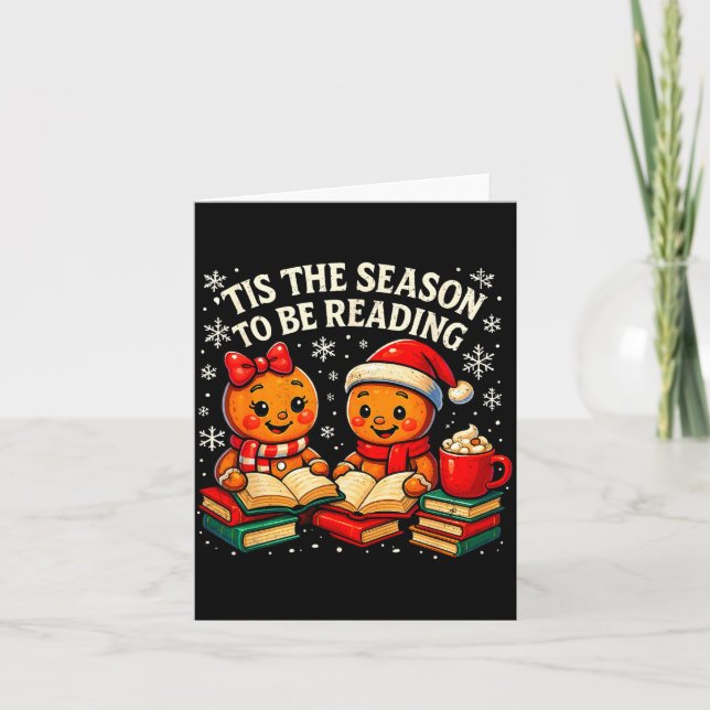 ’tis The Season To Be Reading Book Lover Design  Karte (Vorderseite)