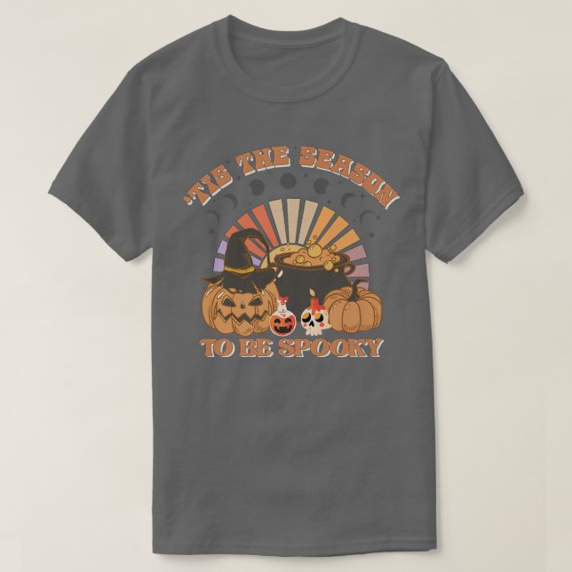 Tis The Season To Be Spooky Moonphase Pumpkin Hall T-Shirt (Design vorne)