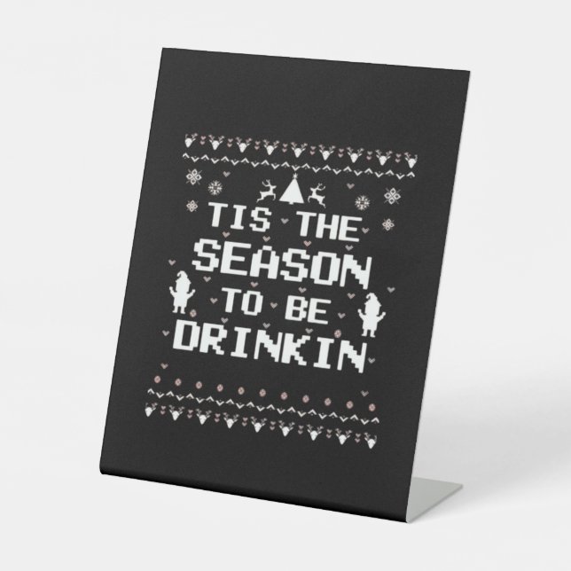 Tis The Season To Drinkin Funny Christmas Trendy S Sockelschild (Vorderseite)