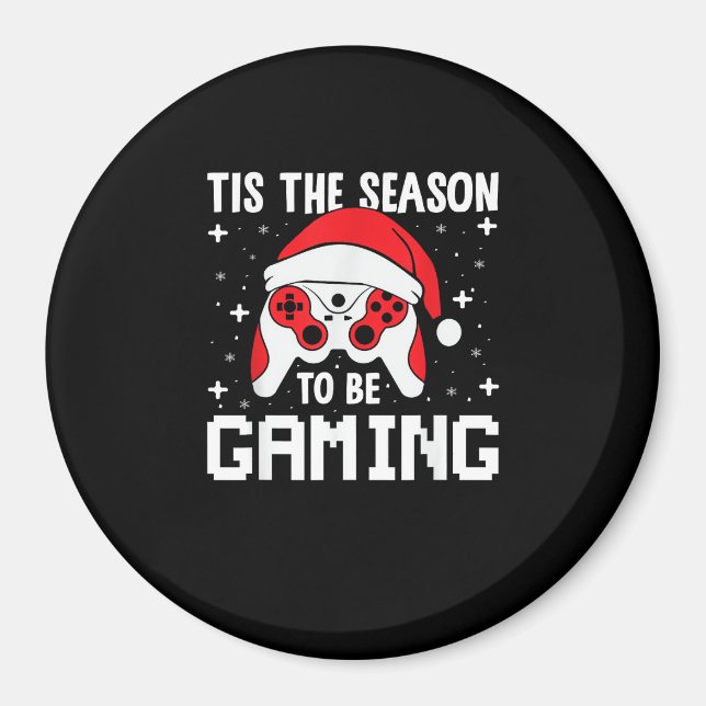 Tis The Season To Gaming Christmas Gamer Heartbeat Magnet (Vorne)