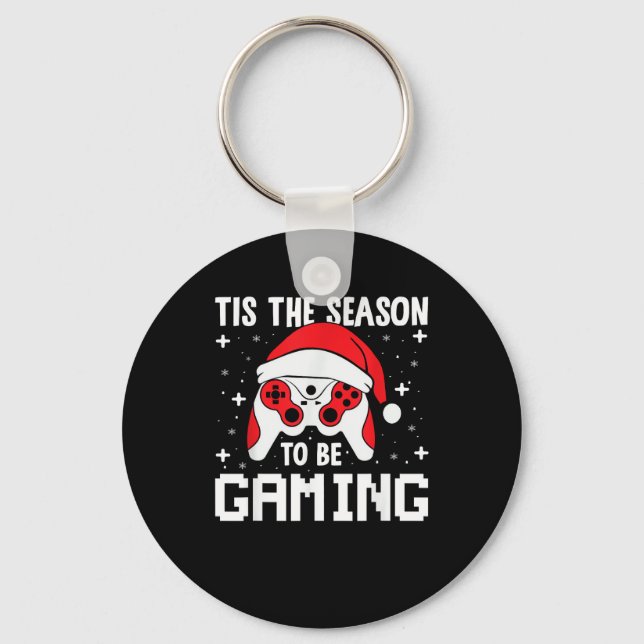 Tis The Season To Gaming Christmas Gamer Heartbeat Schlüsselanhänger (Vorderseite)