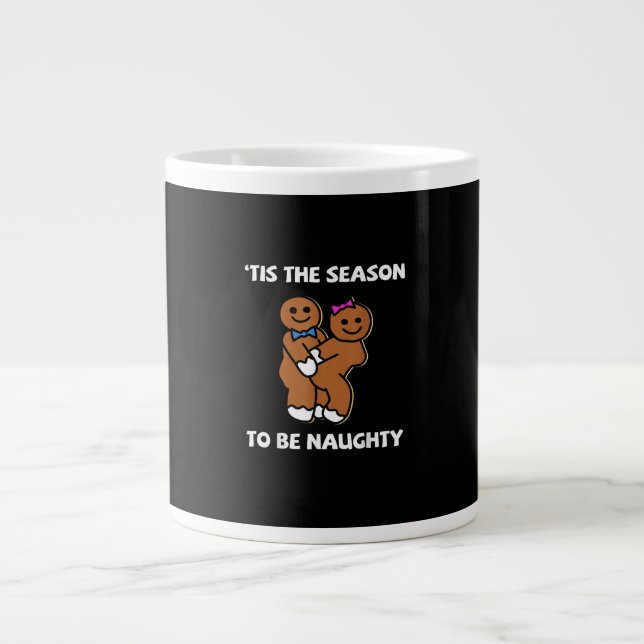 Tis The Season To Naughty Gingerbread Couple Chris Jumbo-Tasse (Vorderseite)
