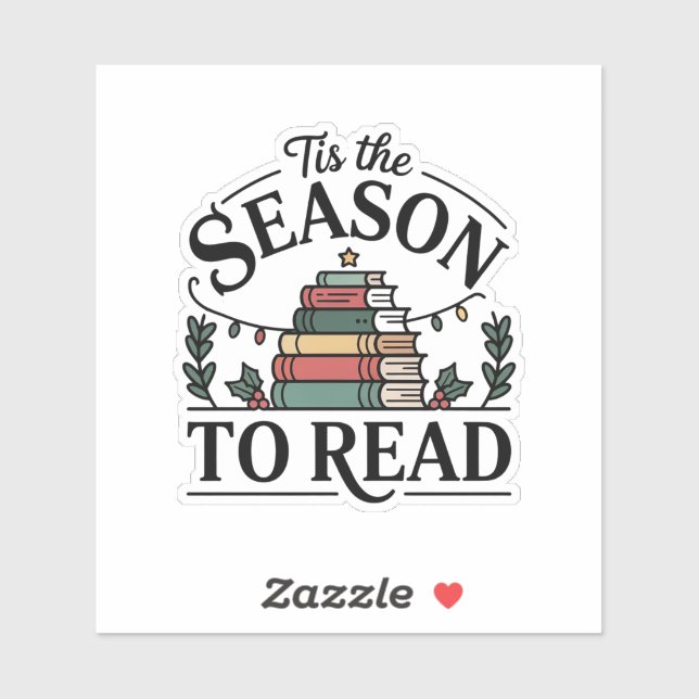 Tis the Season to Read Holiday Book Aufkleber (Blatt)