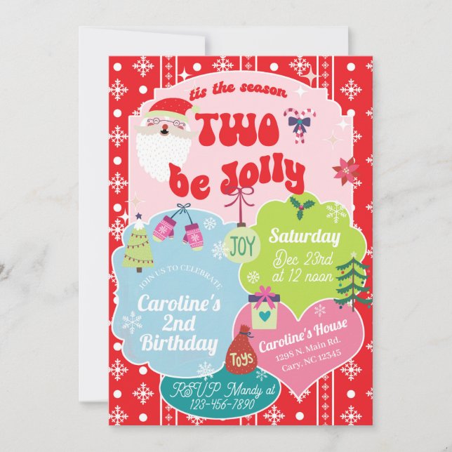 Tis the season two be jolly 2nd birthday invite. einladung (Vorderseite)