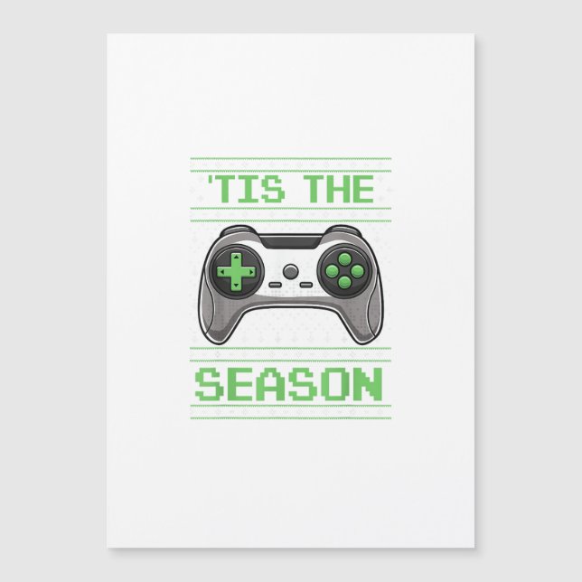 Tis The Season Video Games Christmas Xmas Gamer Magnetkarte (Vorderseite)
