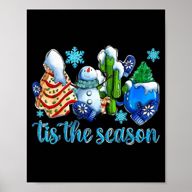 Tis The Season Winter And Snowman Christmas Family Poster (Vorne)