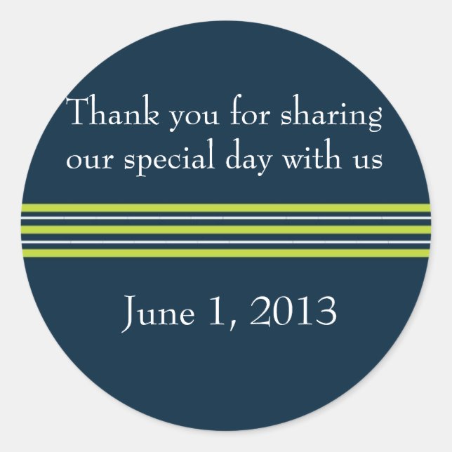 Tisbury - Navy Green White - Round Sticker (Vorderseite)