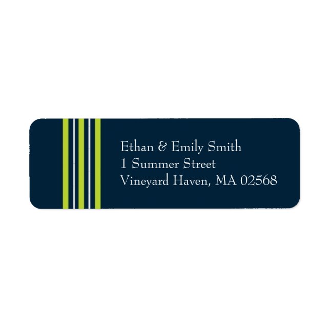 Tisbury - Navy Green White - Rücksendeadresse Labl (Vorne)