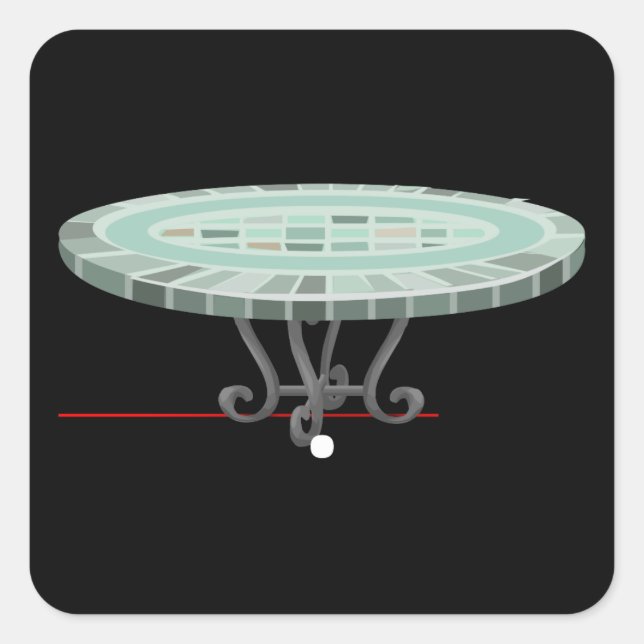 Tisch aus Mosaiksteinchen Quadratischer Aufkleber (Vorderseite)