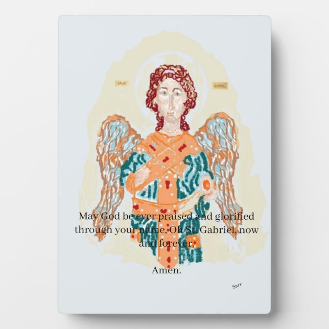 Tisch Easel & Leinwand : Archangle Gabriel , Gebet Fotoplatte (Vorderseite)