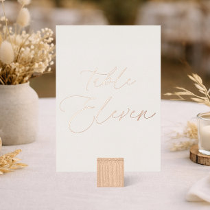 Tisch Elf Hochzeitstisch Nummer   Echtes Folie Folieneinladung