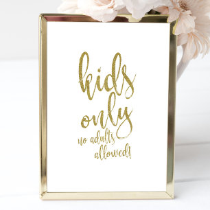 Tisch für Kinder Gold Glitter Hochzeitsschild güns Einladung