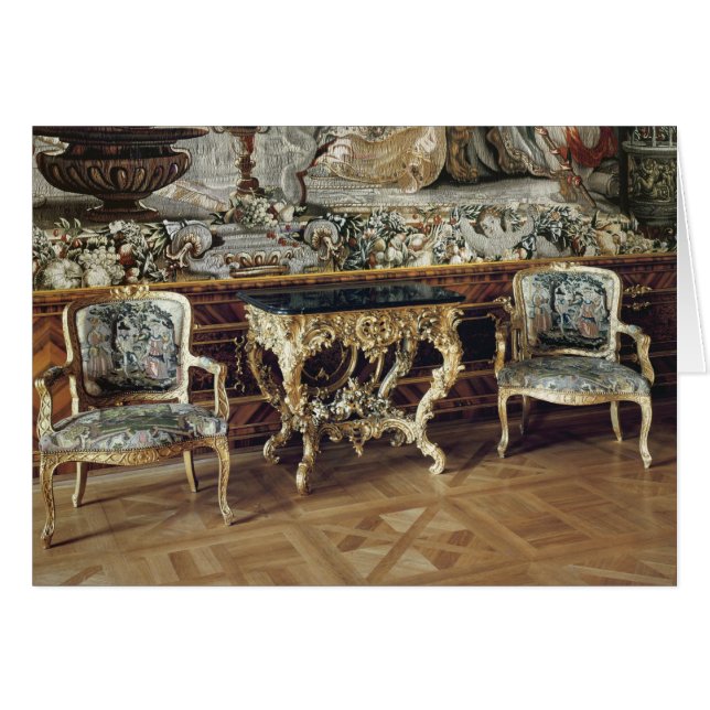 Tisch für Systemkonsole und zwei Lehnsessel, 1745 (Vorderseite (Horizontal))