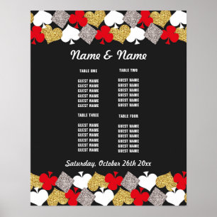 Tisch-Hochzeit-Plakat Sitzordnung Vegas Casino Kar Poster