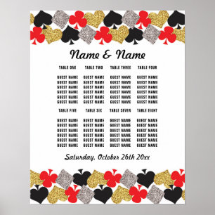 Tisch-Hochzeit-Poster-Sitzplan-Vegas-Casino-Karten Poster