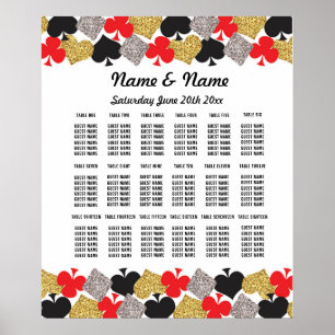Tisch Hochzeit Vegas Casino Sitzordnung 18 Tische Poster