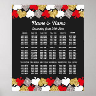 Tisch Hochzeit Vegas Casino Sitzordnung 18 Tische Poster