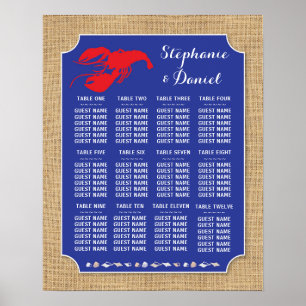Tisch Hochzeitskrautfisch Boil Hummer Plakatsitze Poster