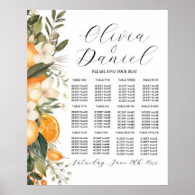 Tisch Hochzeitssitze 12 Orangen Citrus Florals